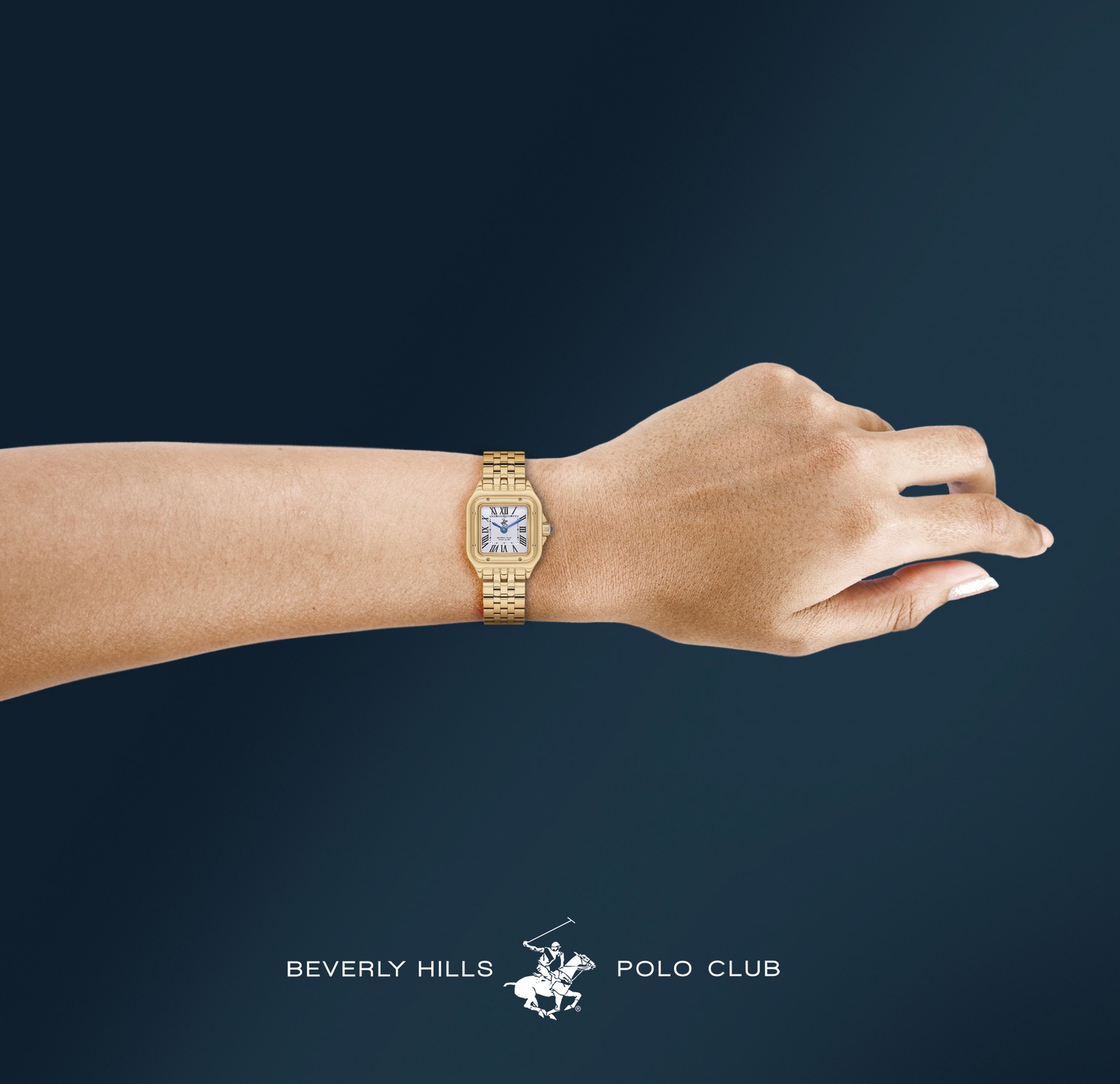BEVERLY HILLS POLO CLUB  Женские часы, кварцевый механизм, суперметалл с покрытием, 22х30 мм
