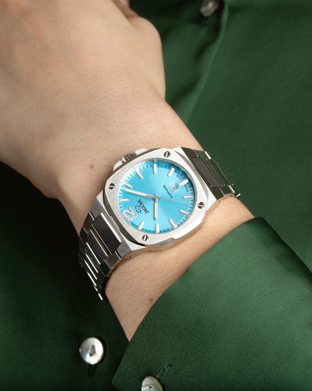JAGUAR  Женские швейцарские часы, кварцевый механизм, сталь, 34,3*34,3 мм