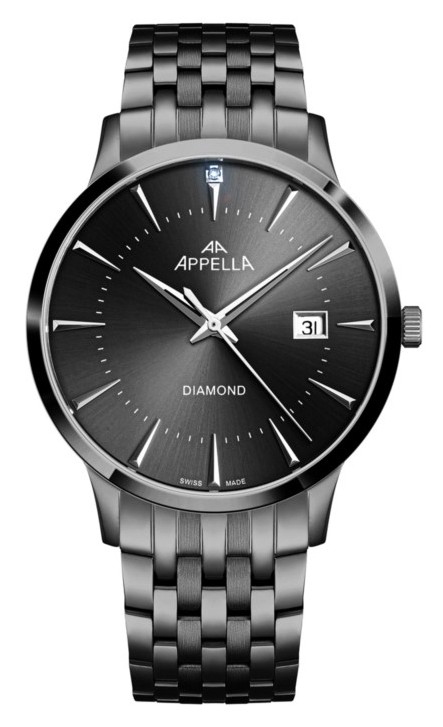 APPELLA   швейцарские часы, кварцевый механизм, сталь с покрытием, 40 мм