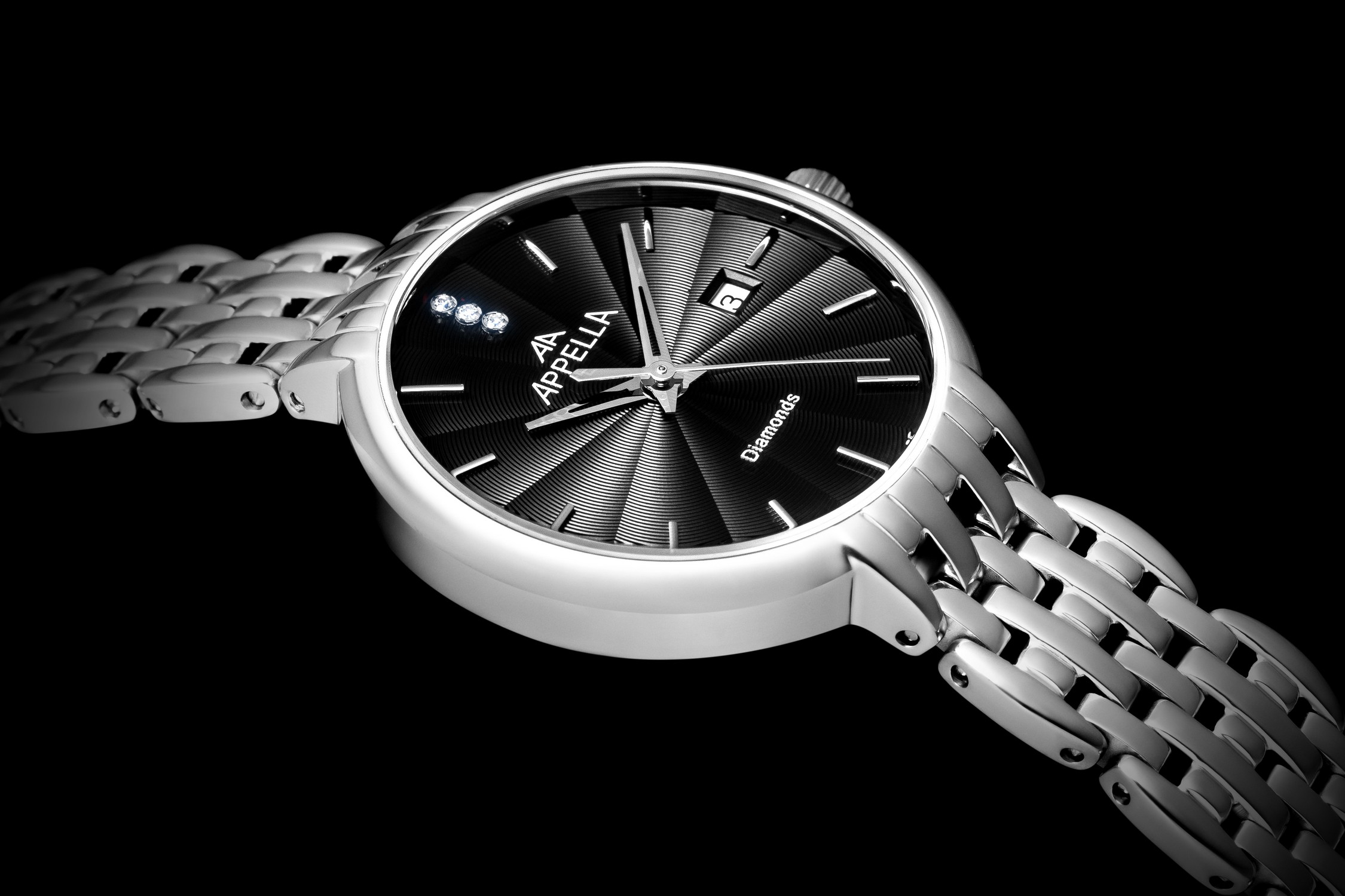APPELLA  Женские швейцарские часы, кварцевый механизм, сталь, 31 мм