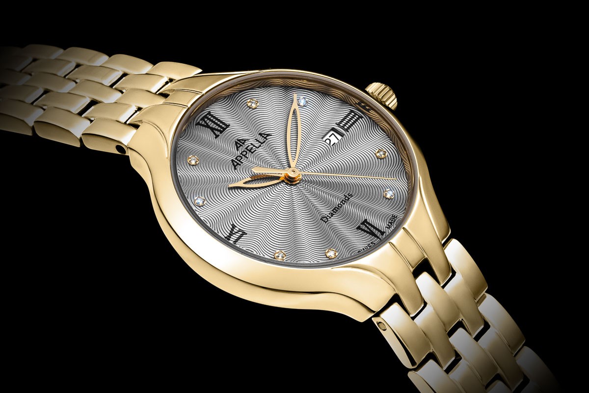APPELLA  Женские швейцарские часы, кварцевый механизм, сталь с покрытием, 30 мм