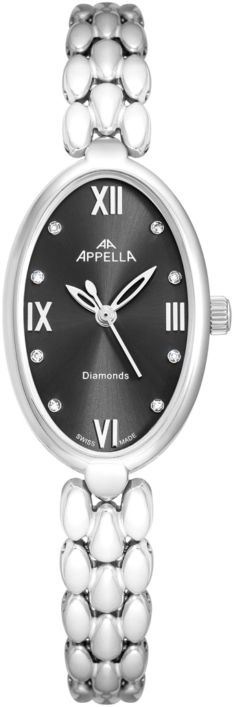 APPELLA   швейцарские часы, кварцевый механизм, сталь, 21 х 31 мм