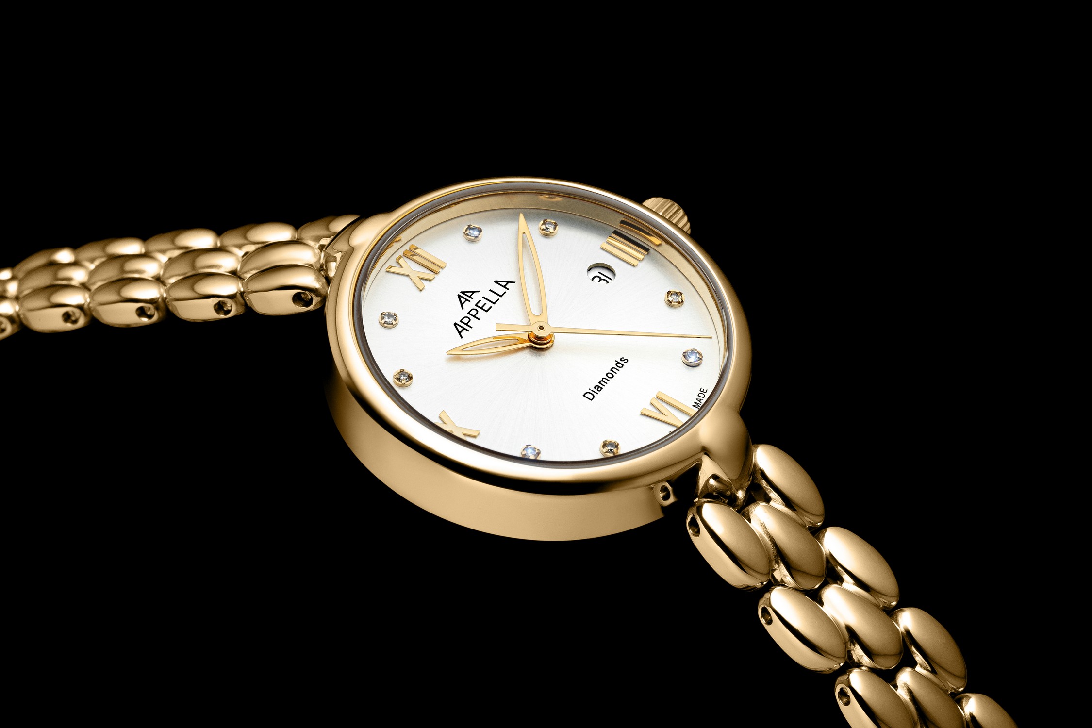 APPELLA   швейцарские часы, кварцевый механизм, сталь с покрытием, 28 мм