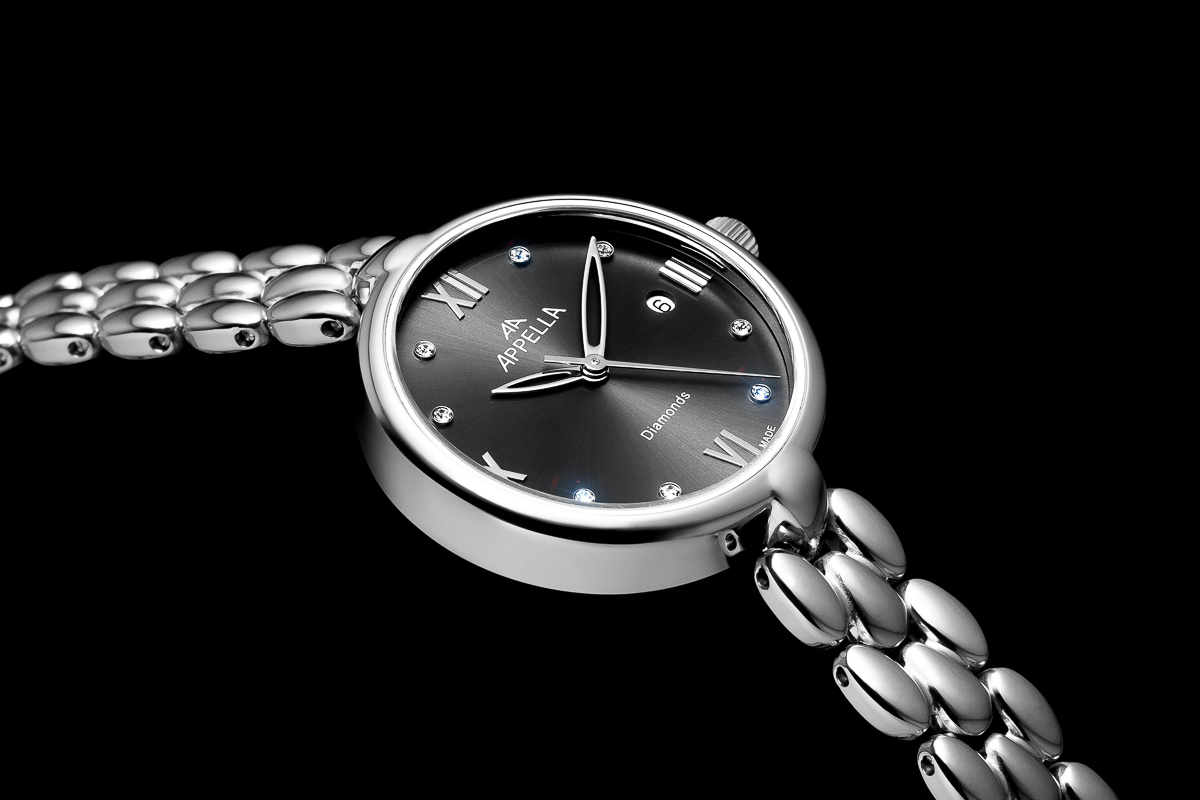 APPELLA  Женские швейцарские часы, кварцевый механизм, сталь, 28 мм