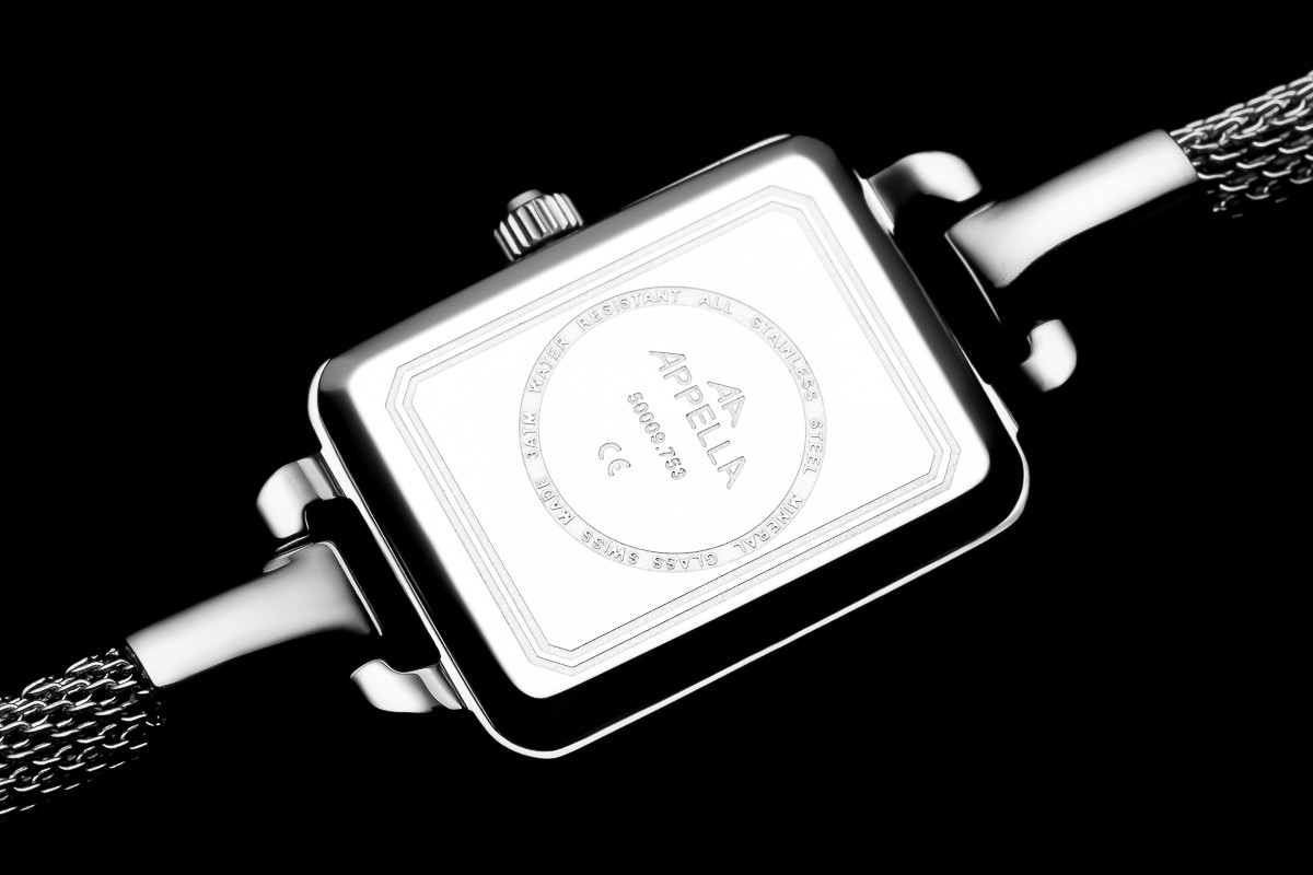 APPELLA  Женские швейцарские часы, кварцевый механизм, сталь, 18х22 мм