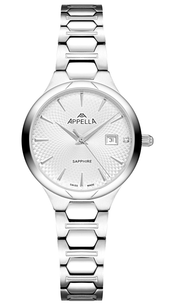APPELLA  Женские швейцарские часы, кварцевый механизм, сталь, 31 мм