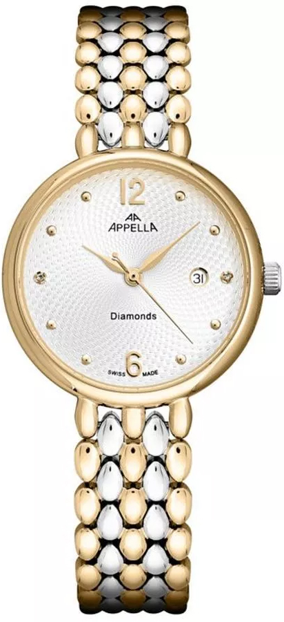 APPELLA   швейцарские часы, кварцевый механизм, сталь, 30 мм