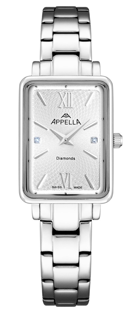 APPELLA  Женские швейцарские часы, кварцевый механизм, сталь, 22 х 29 мм