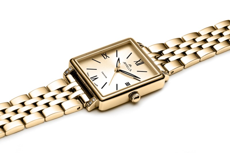 APPELLA   швейцарские часы, кварцевый механизм, сталь с покрытием, 24 х 26 мм