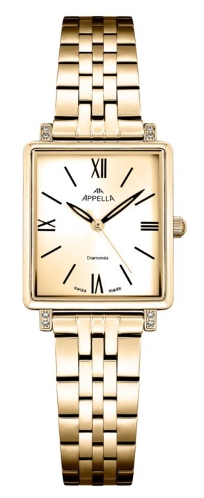 APPELLA   швейцарские часы, кварцевый механизм, сталь с покрытием, 24 х 26 мм