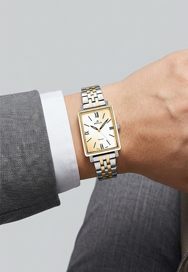 APPELLA   швейцарские часы, кварцевый механизм, сталь с покрытием, 24 х 26 мм