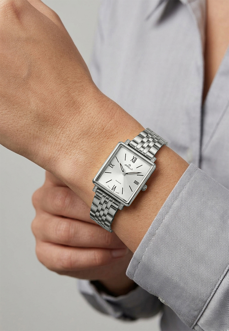 APPELLA  Женские швейцарские часы, кварцевый механизм, сталь, 24 х 26 мм