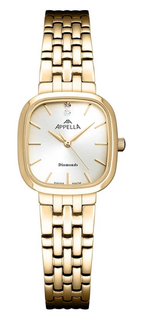 APPELLA   швейцарские часы, кварцевый механизм, сталь с покрытием, 24 x 24 мм