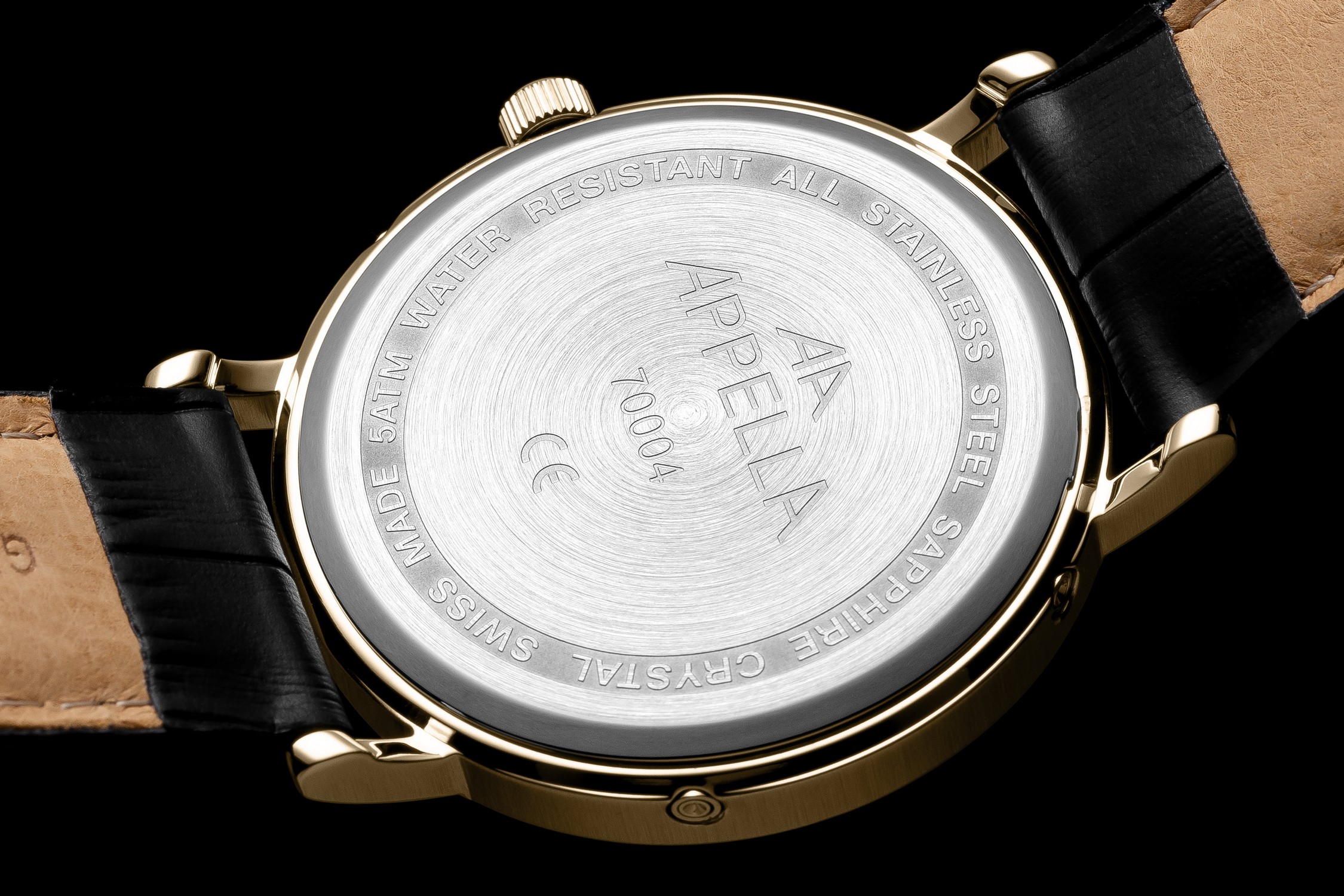 APPELLA  Мужские швейцарские часы, кварцевый механизм с фазами Луны, сталь с покрытием, 43 мм