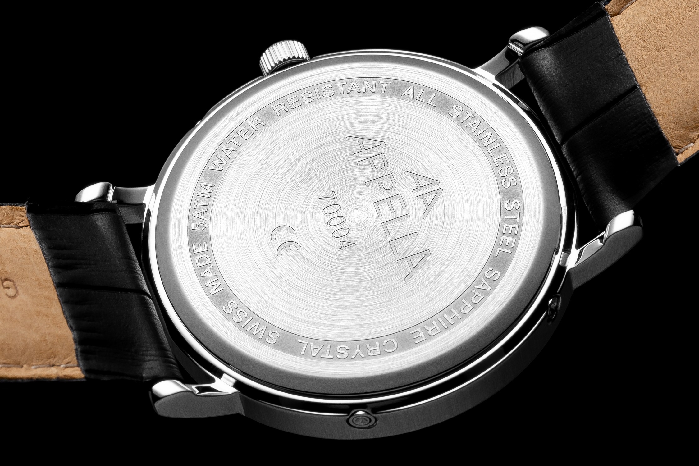 APPELLA  Мужские швейцарские часы, кварцевый механизм с фазами Луны, сталь, 43 мм