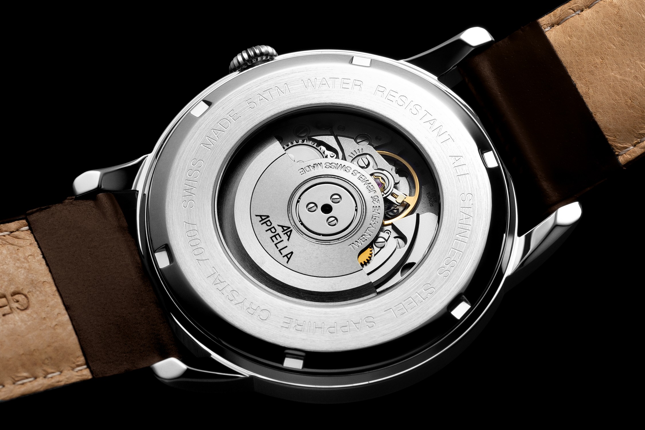 APPELLA  Мужские швейцарские часы, автоматический механизм, сталь, 43 мм