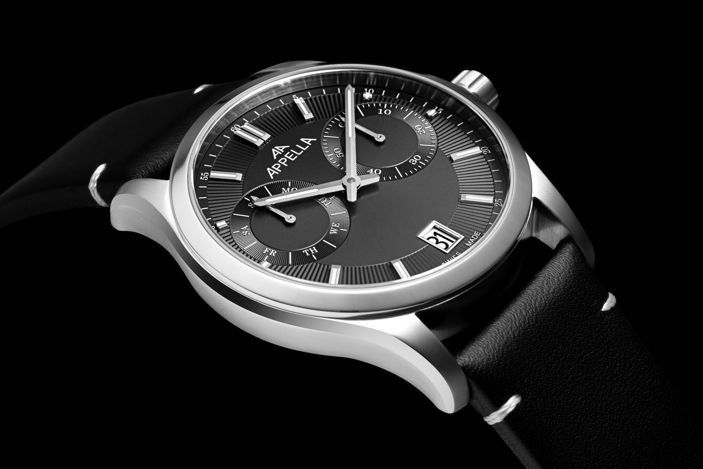 APPELLA  Мужские швейцарские часы, кварцевый механизм, сталь, 40 мм