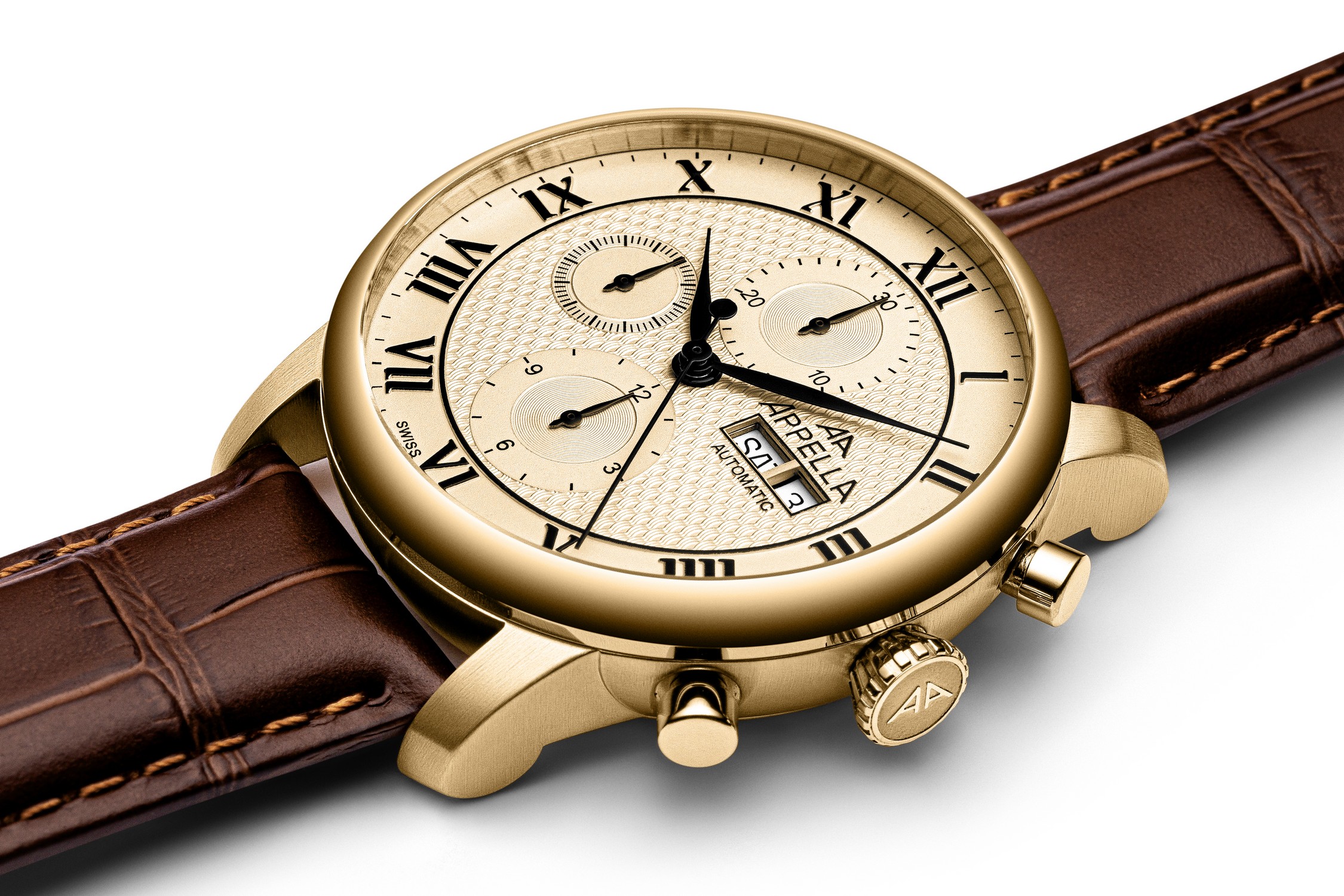 APPELLA  Мужские швейцарские часы, автоматический механизм, сталь с покрытием, 42,5 мм