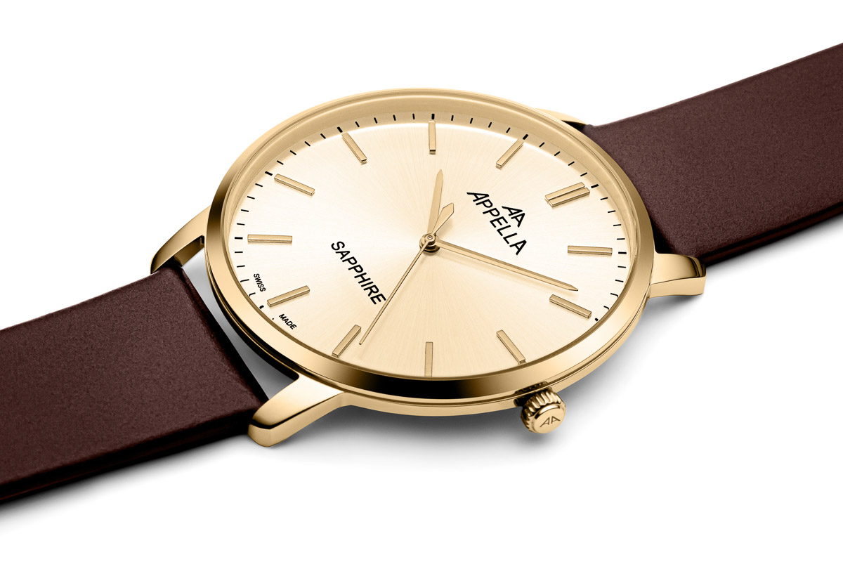 APPELLA  Мужские швейцарские часы, кварцевый механизм, сталь с покрытием, ультра-тонкий корпус, 41 мм