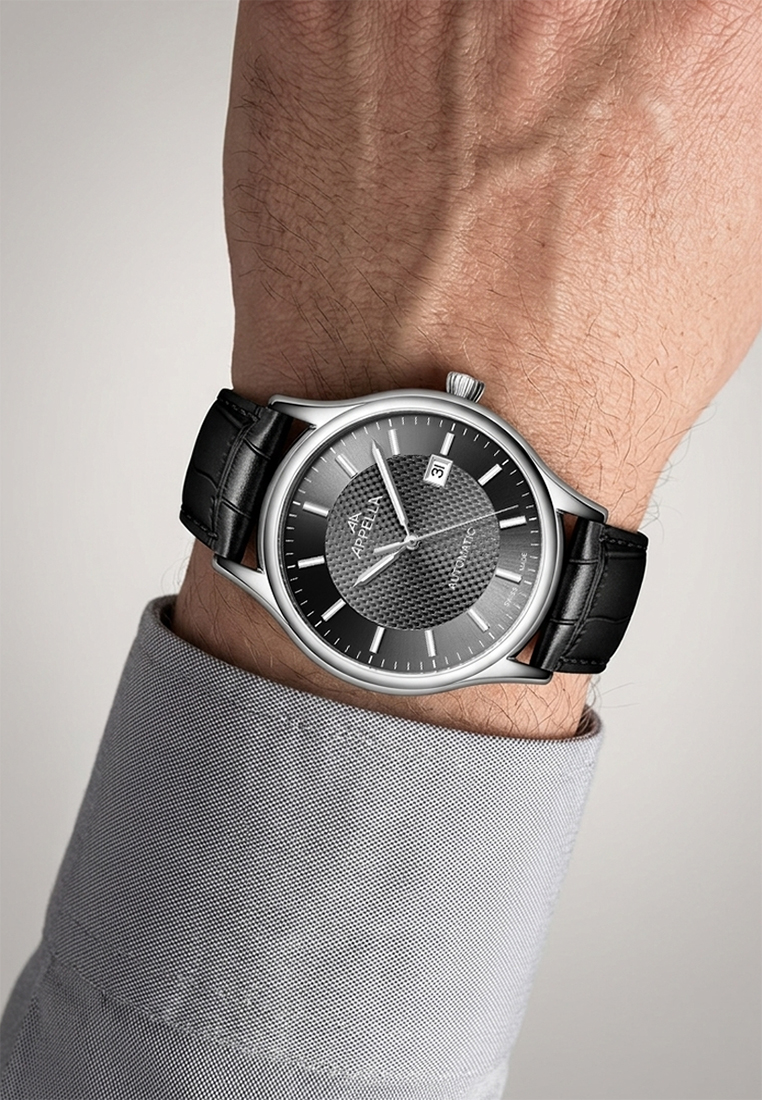 APPELLA  Мужские швейцарские часы, автоматический механизм, сталь, 42 мм