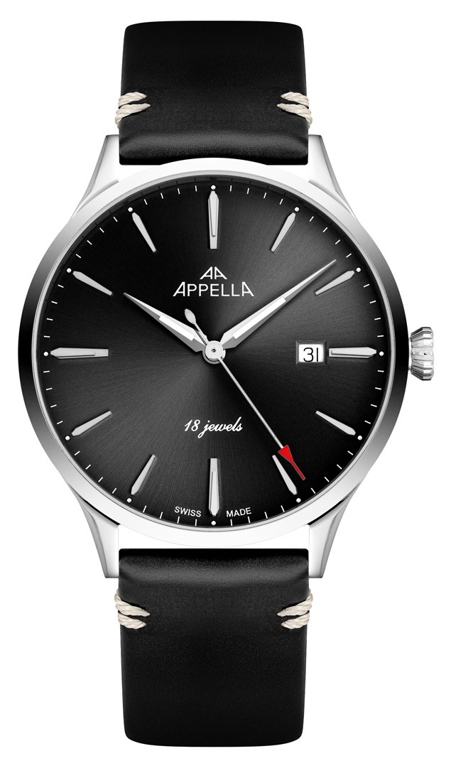 APPELLA  Мужские швейцарские часы, ручной завод механизм, сталь, 41 мм
