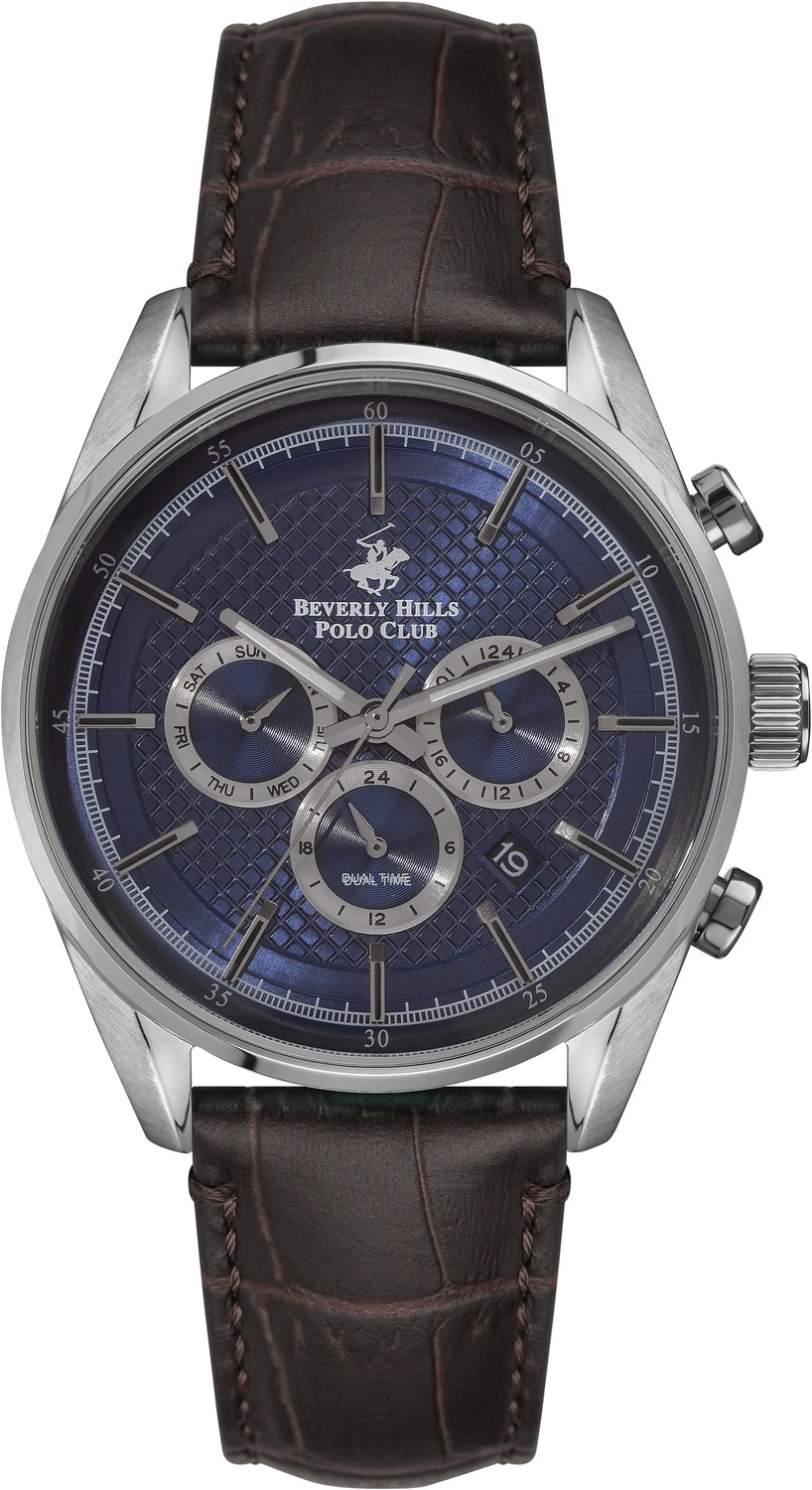BEVERLY HILLS POLO CLUB  Мужские часы, кварцевый механизм, сталь, 44 мм