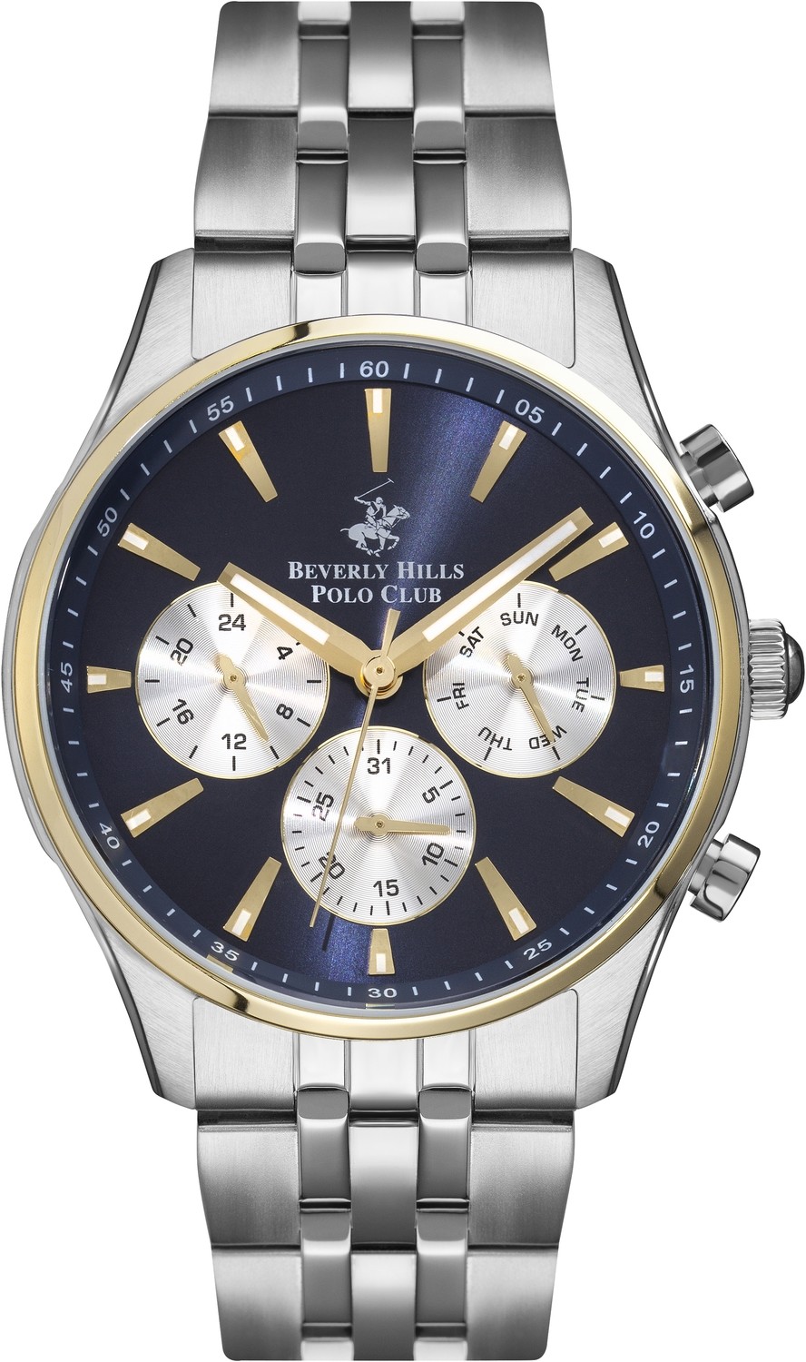 BEVERLY HILLS POLO CLUB  Мужские часы, кварцевый механизм, сталь с покрытием, 42 мм