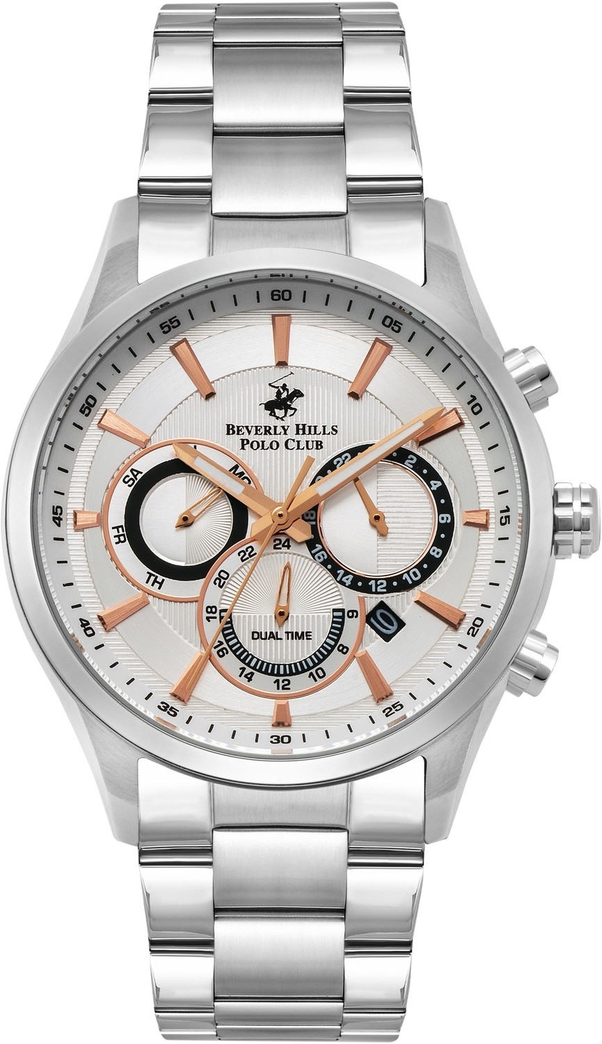 Часы BEVERLY HILLS POLO CLUB  BP3016X.330 Мужские часы, кварцевый механизм, сталь, 43 мм