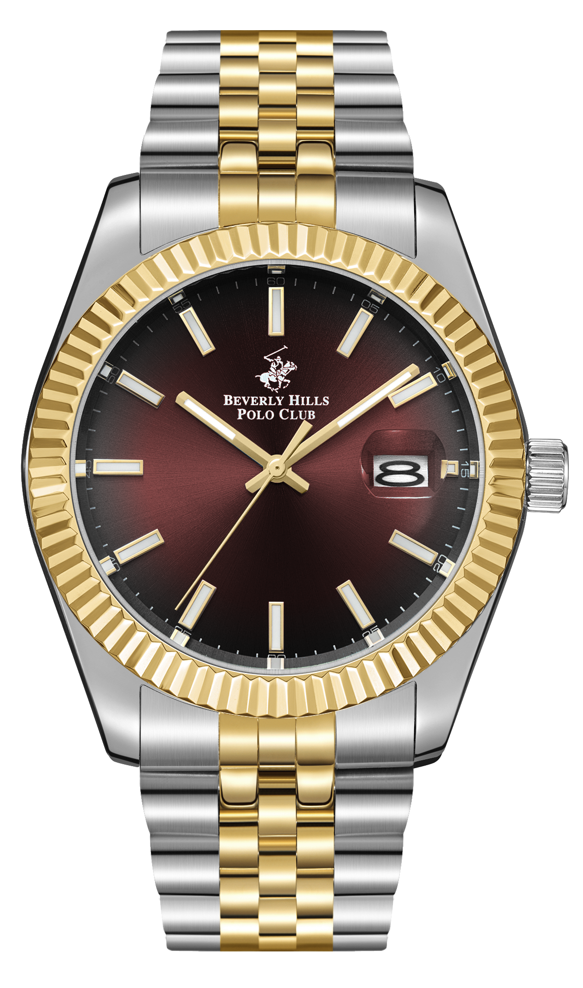BEVERLY HILLS POLO CLUB   часы, кварцевый механизм, сталь с покрытием, 41 мм