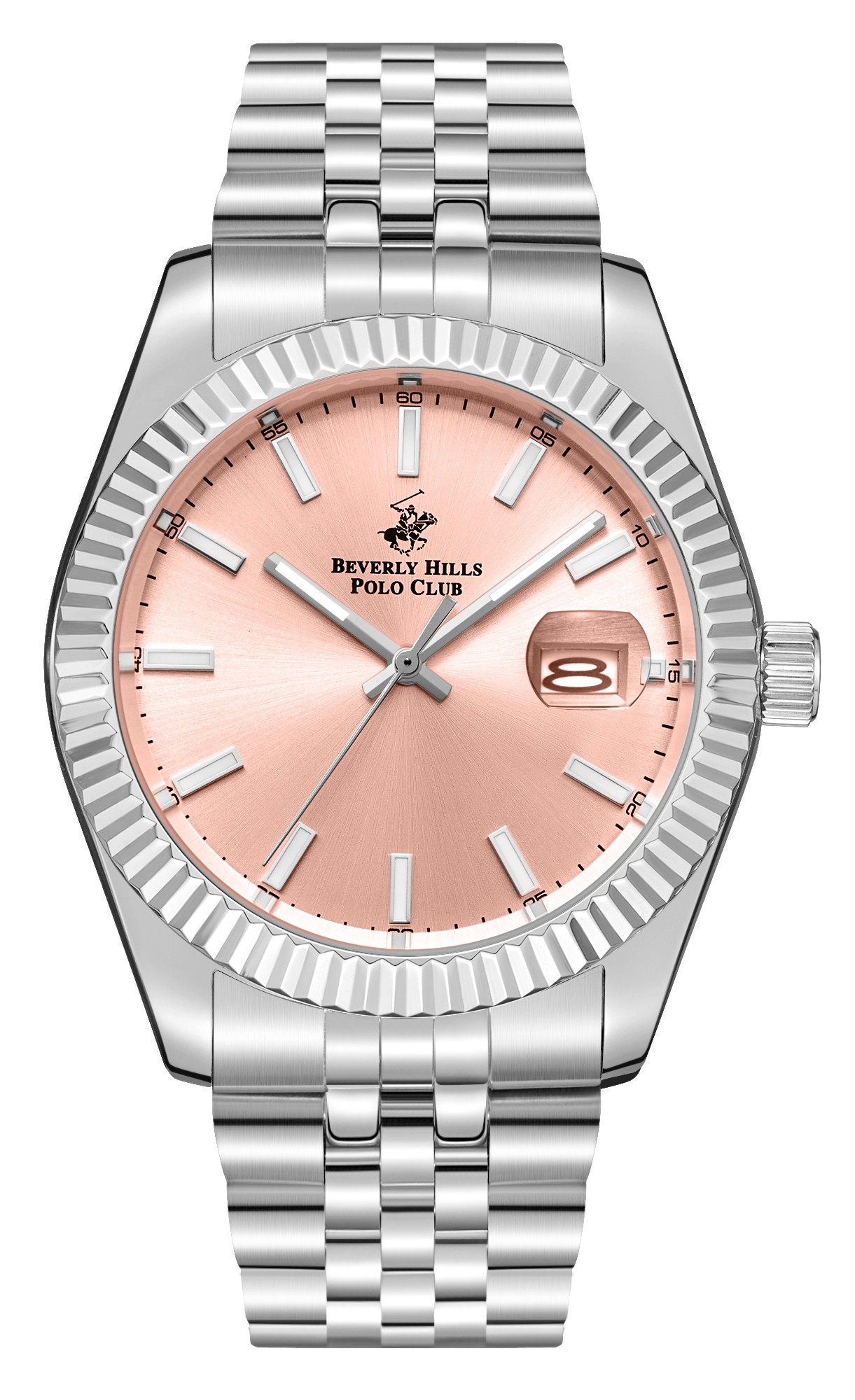 BEVERLY HILLS POLO CLUB   часы, кварцевый механизм, сталь, 41 мм