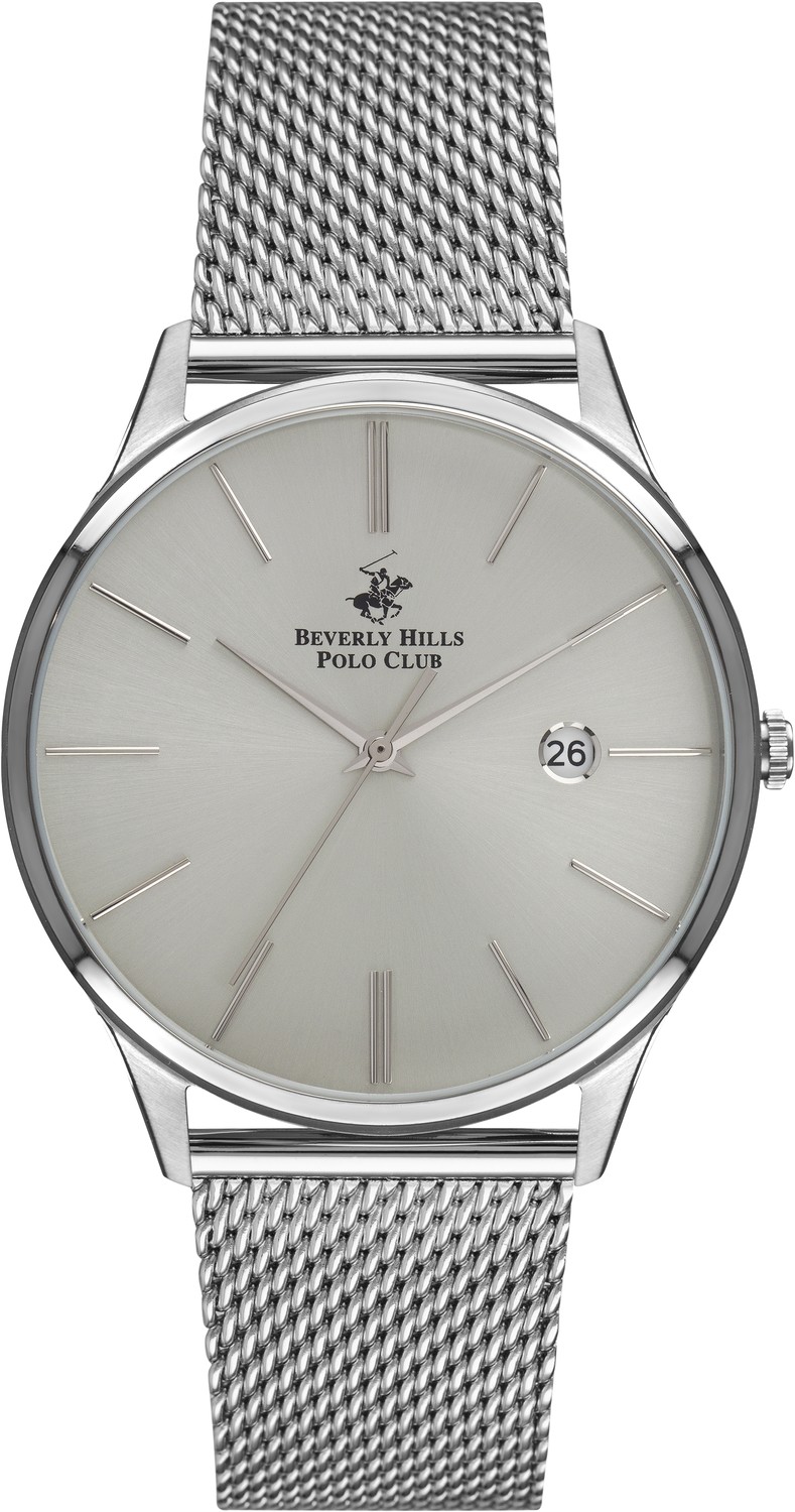 BEVERLY HILLS POLO CLUB  Мужские часы, кварцевый механизм, сталь, 42 мм