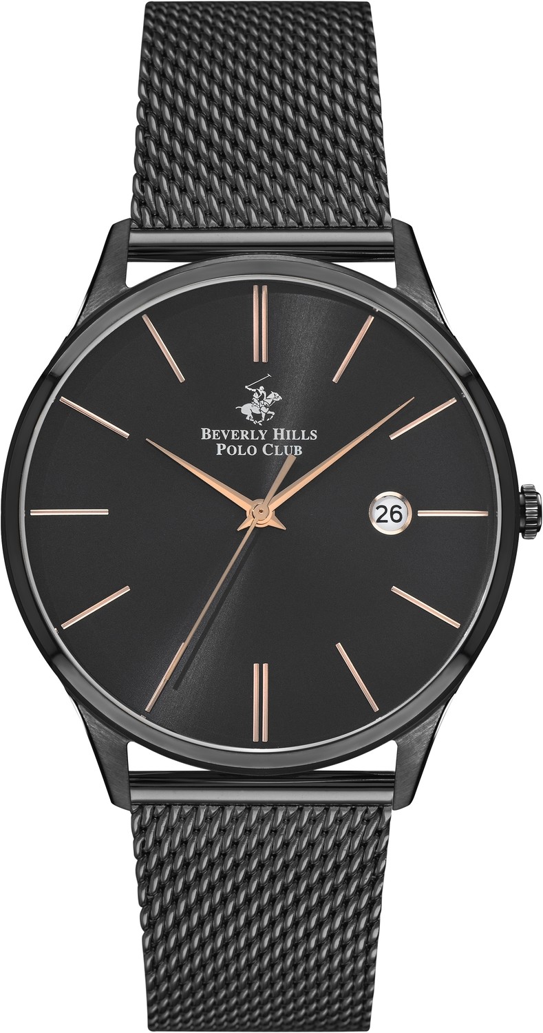 BEVERLY HILLS POLO CLUB  Мужские часы, кварцевый механизм, сталь с покрытием, 42 мм