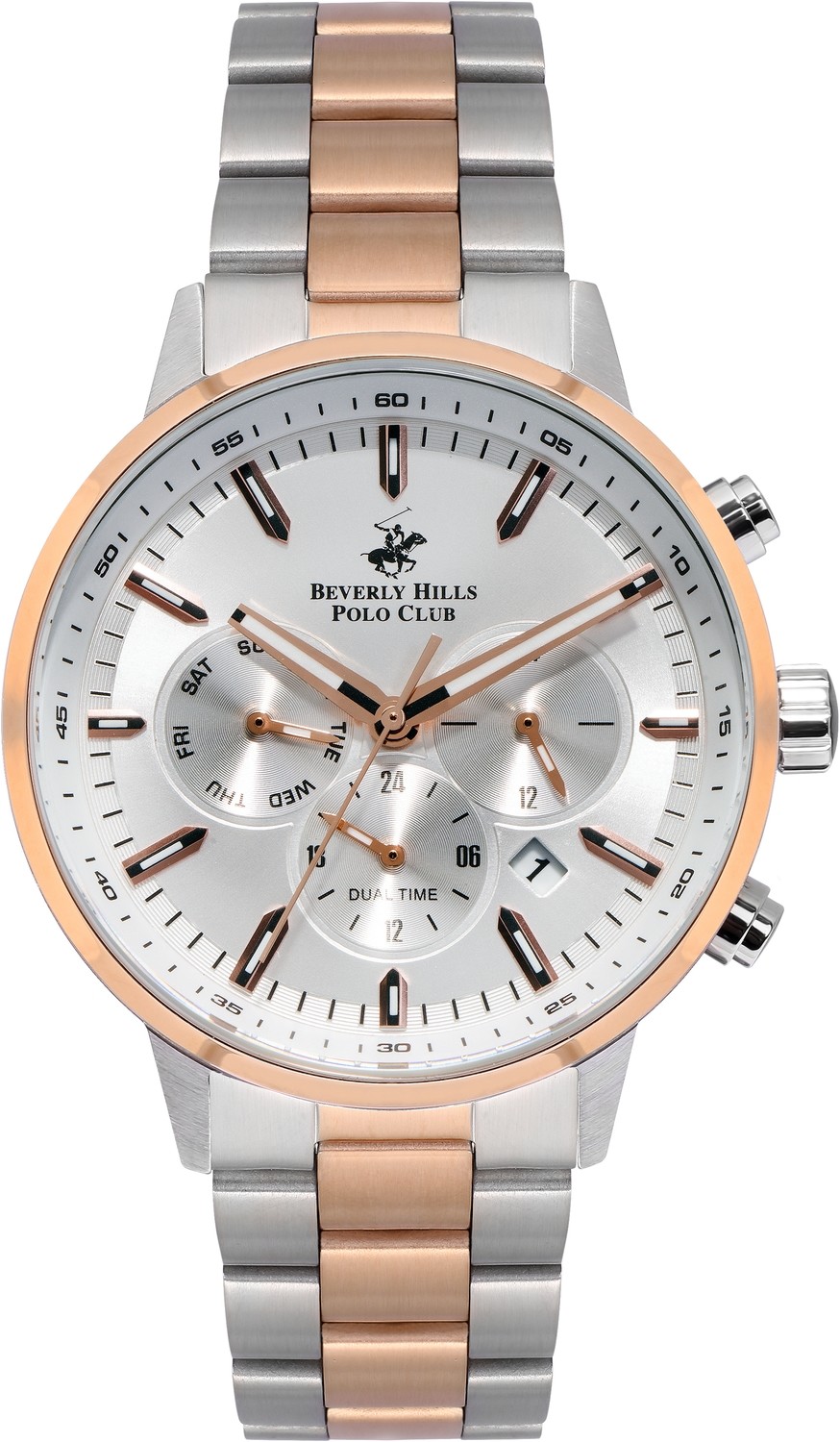 BEVERLY HILLS POLO CLUB  Мужские часы, кварцевый механизм, сталь с покрытием, 42 мм