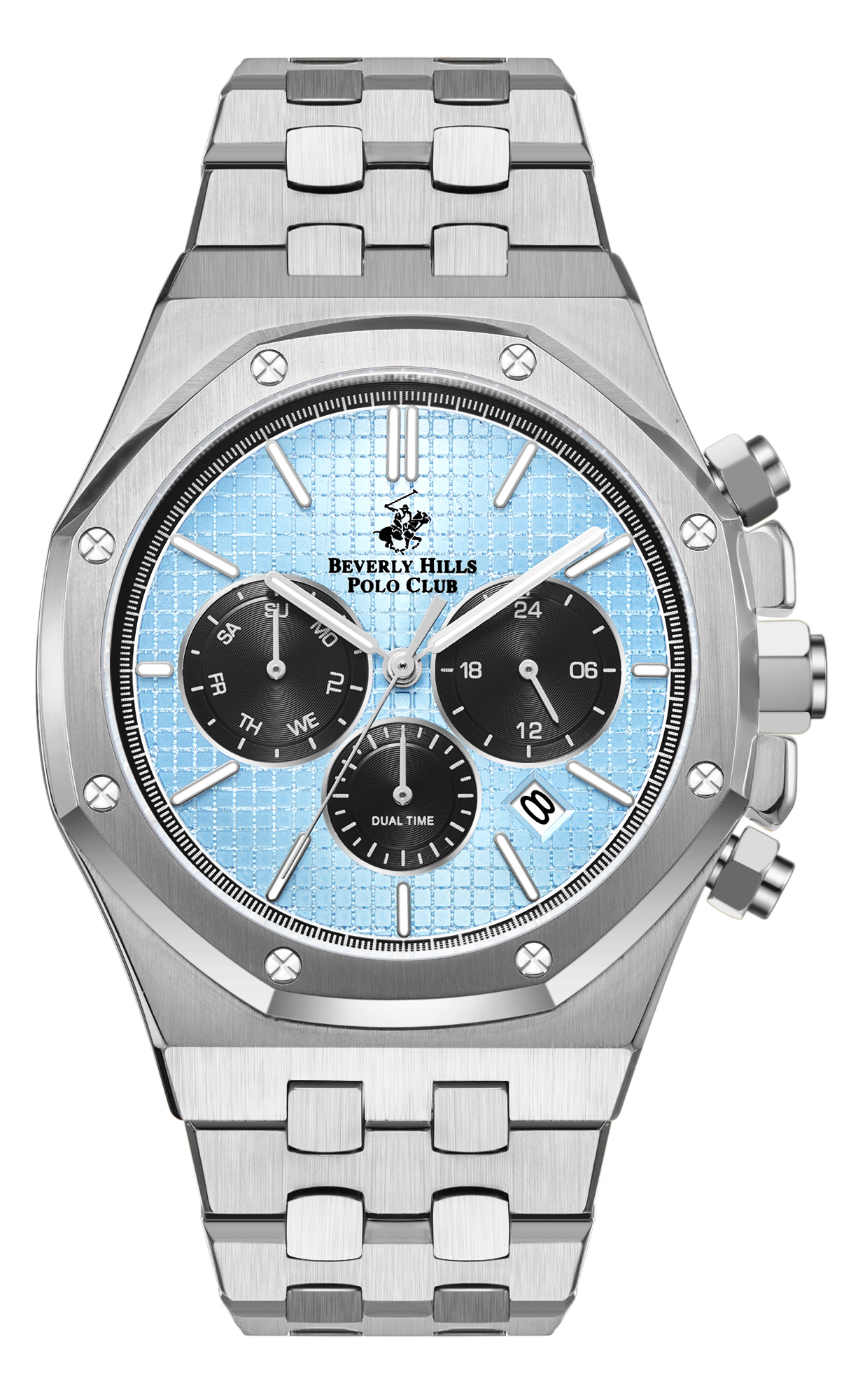 BEVERLY HILLS POLO CLUB  Мужские часы, кварцевый механизм, сталь, 42 мм