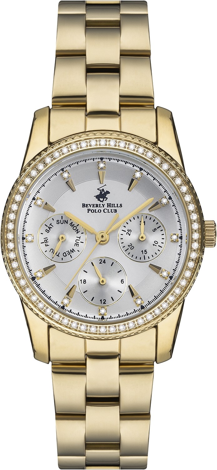 BEVERLY HILLS POLO CLUB  Женские часы, кварцевый механизм, суперметалл с покрытием, 34 мм