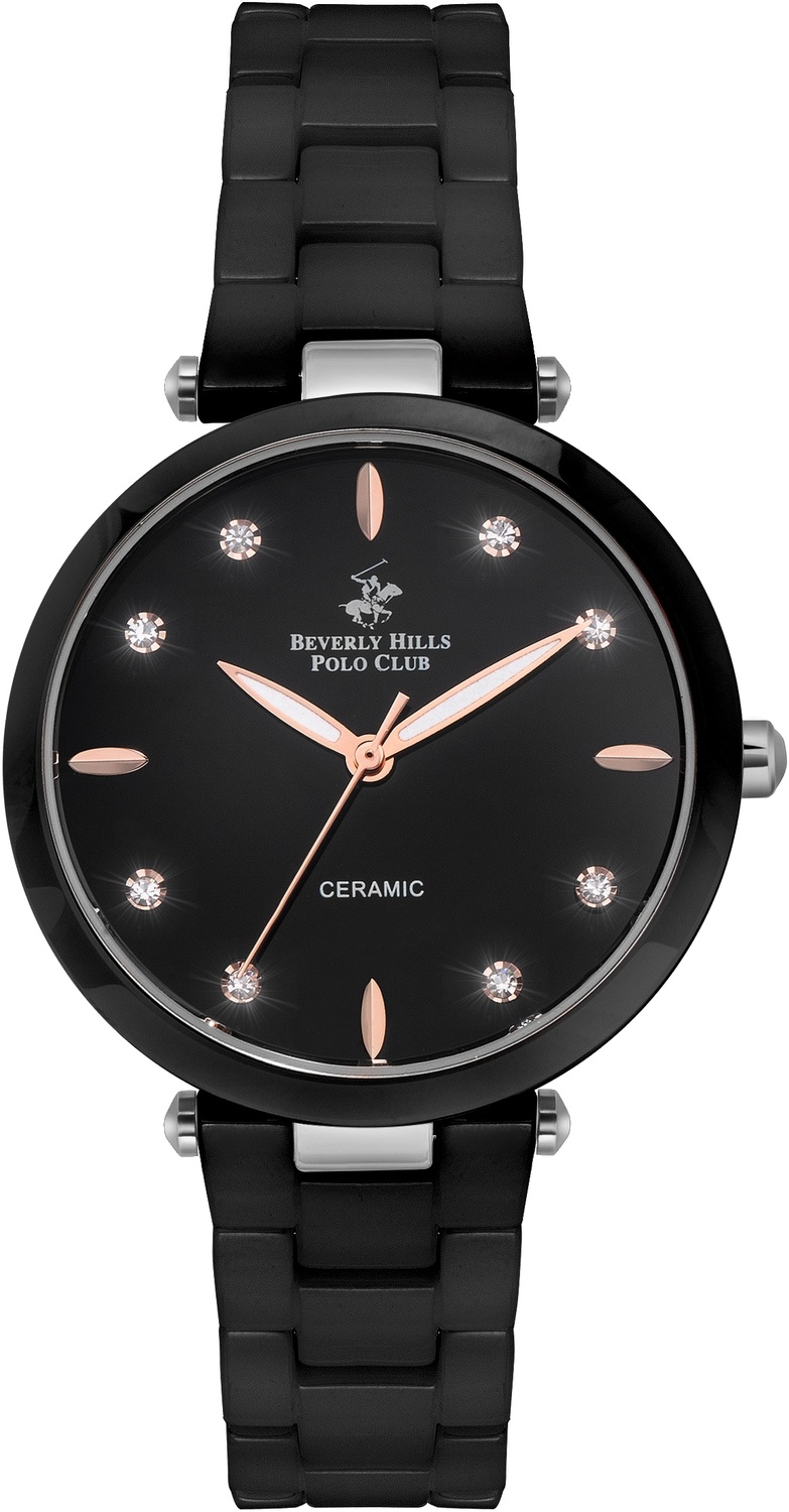 BEVERLY HILLS POLO CLUB  Женские часы, кварцевый механизм, керамика, 34 мм