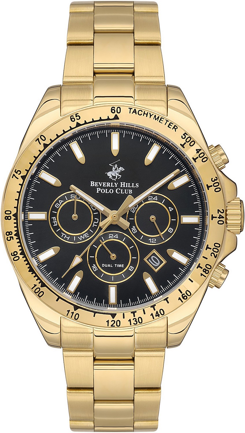 BEVERLY HILLS POLO CLUB  Мужские часы, кварцевый механизм, сталь с покрытием, 42 мм