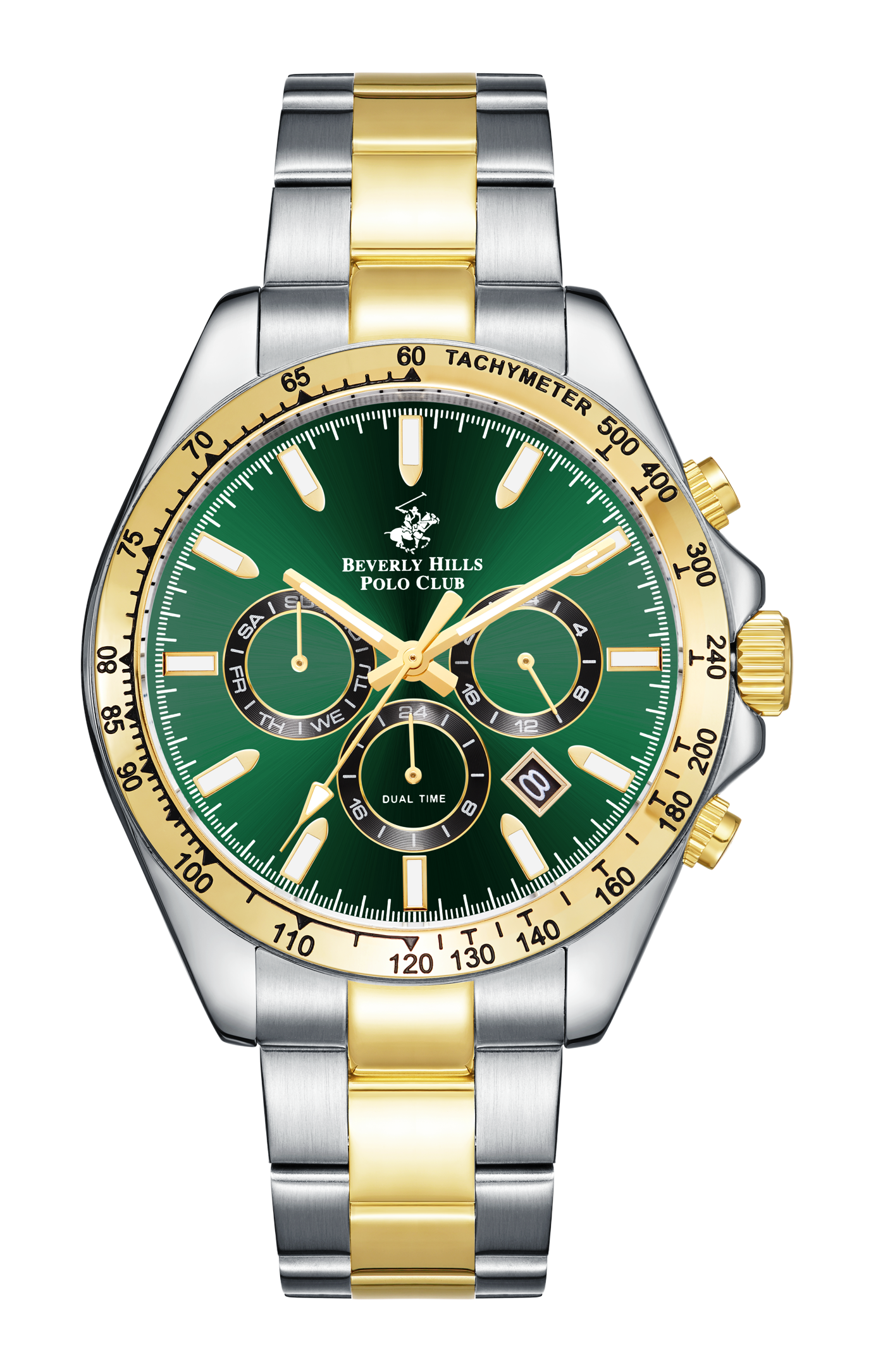 BEVERLY HILLS POLO CLUB   часы, кварцевый механизм, сталь с покрытием, 42 мм