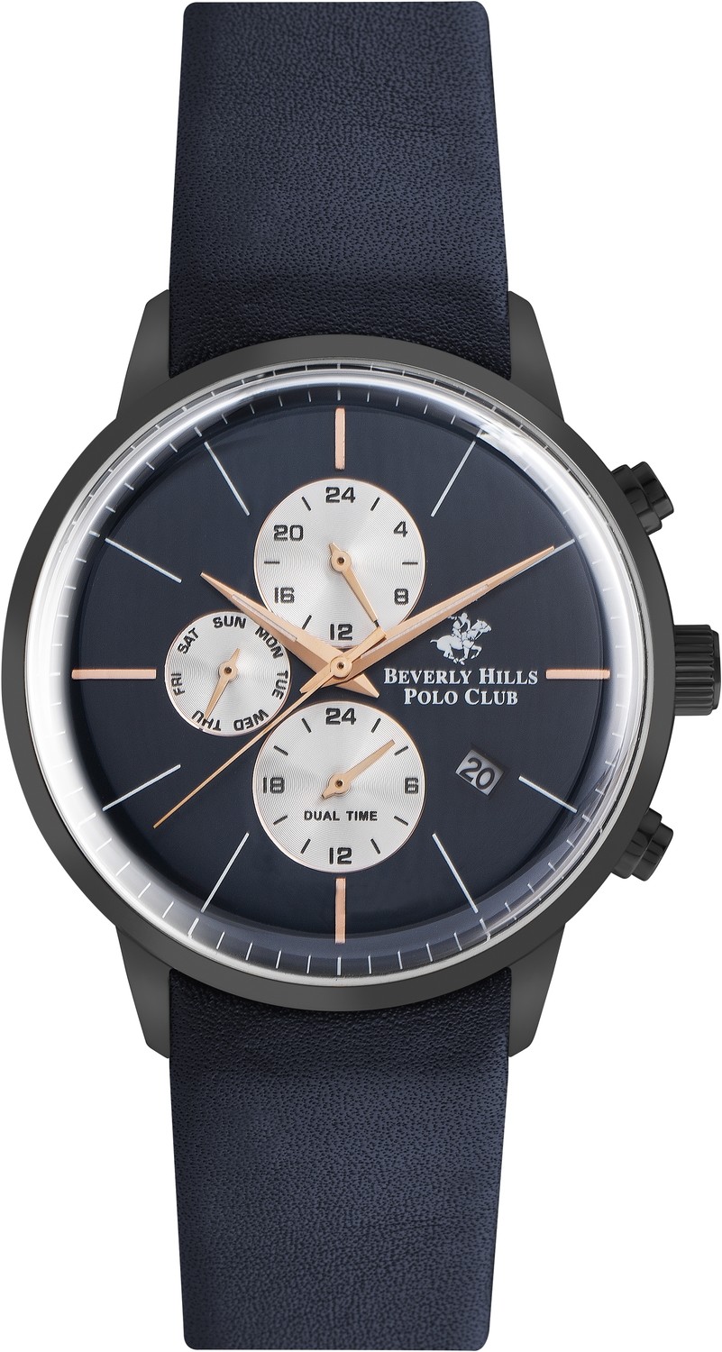 Часы BEVERLY HILLS POLO CLUB  BP3139X.099 Мужские часы, кварцевый механизм, сталь с покрытием, 44 мм