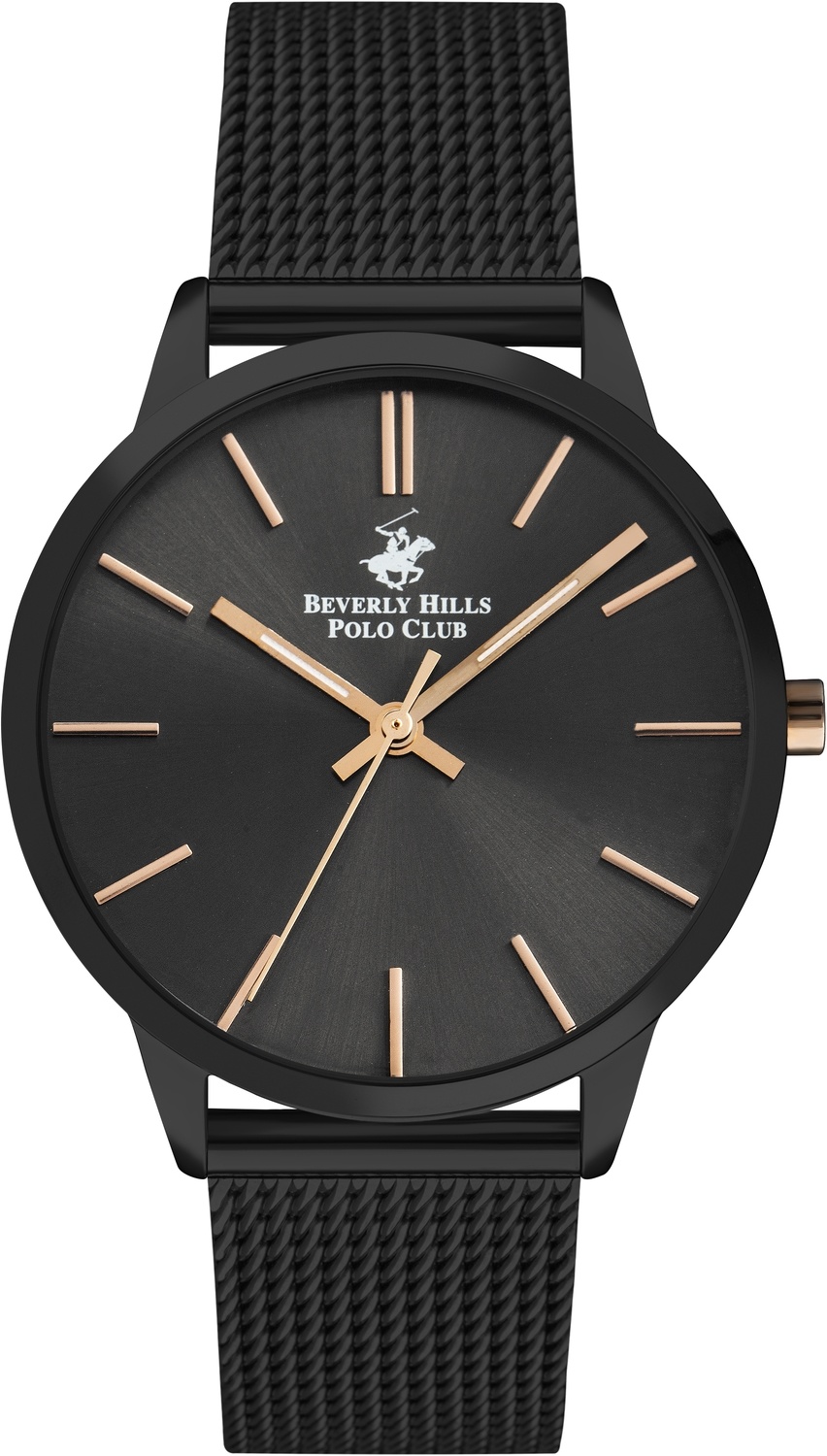 BEVERLY HILLS POLO CLUB  Мужские часы, кварцевый механизм, сталь с покрытием, 43 мм
