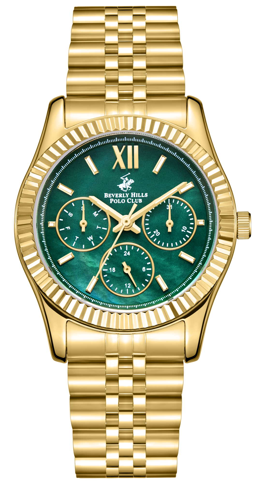 BEVERLY HILLS POLO CLUB  Женские часы, кварцевый механизм, суперметалл с покрытием, 34 мм