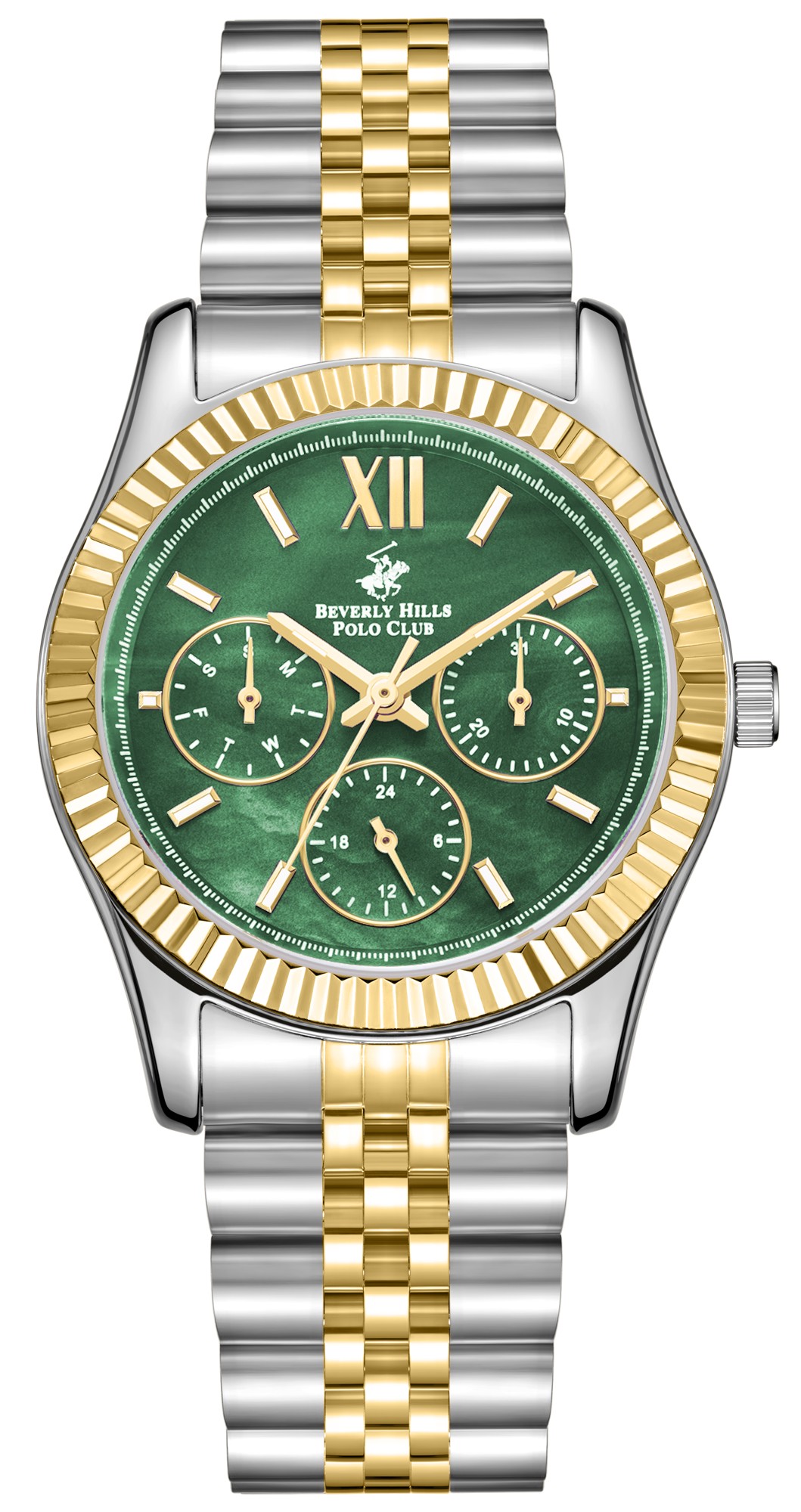 BEVERLY HILLS POLO CLUB   часы, кварцевый механизм, суперметалл с покрытием, 34 мм