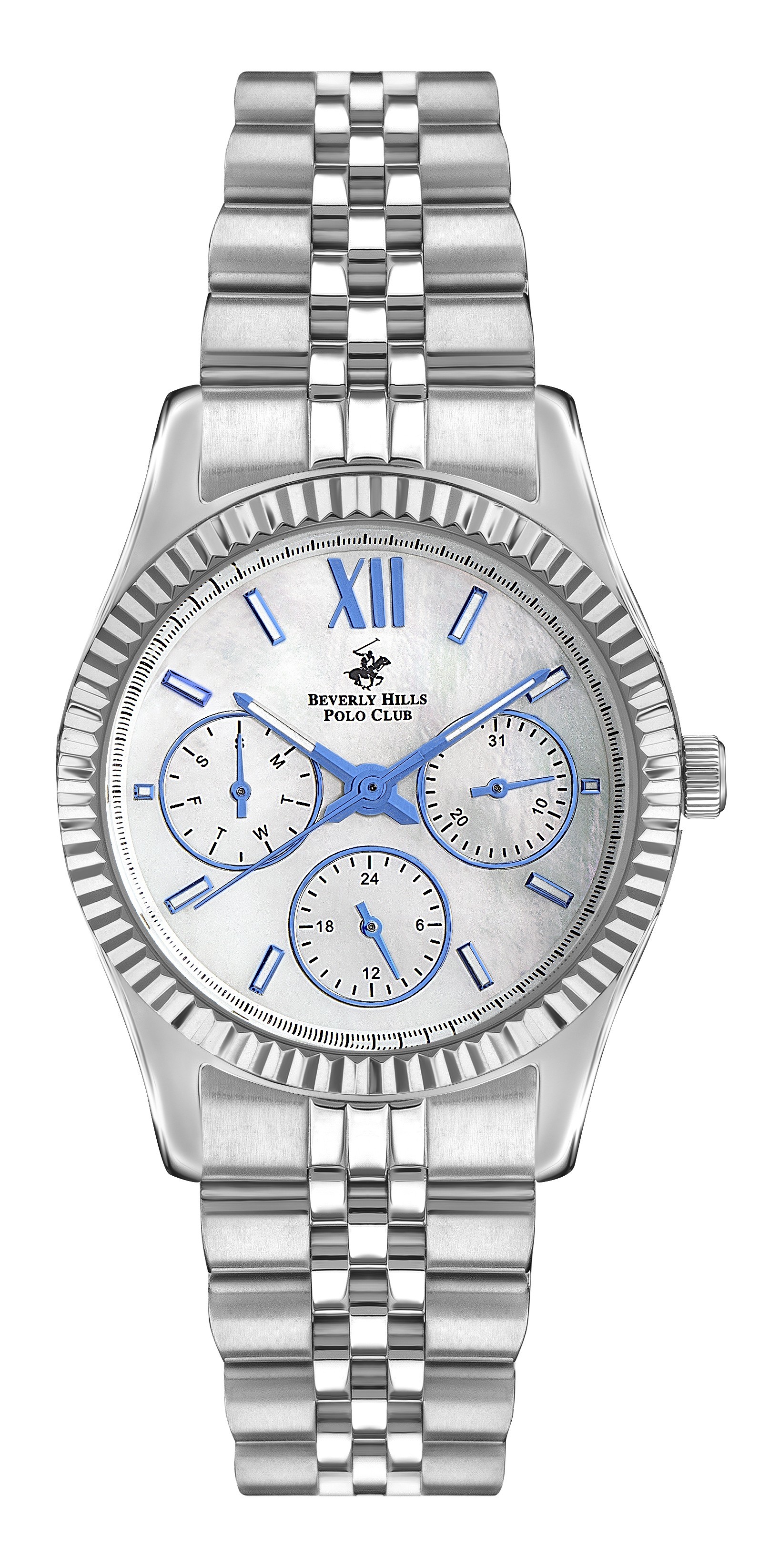 BEVERLY HILLS POLO CLUB   часы, кварцевый механизм, суперметалл, 34 мм