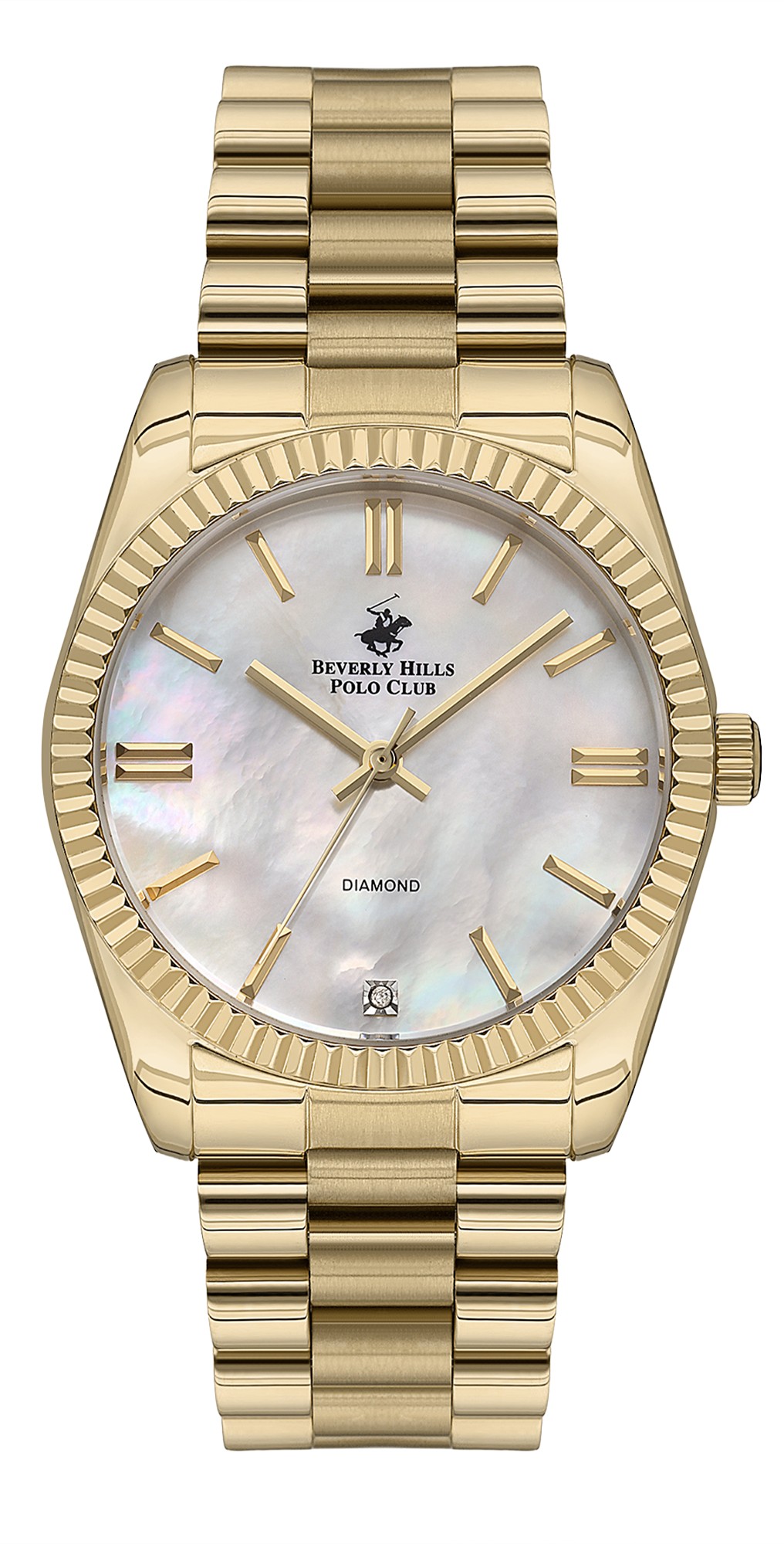 BEVERLY HILLS POLO CLUB   часы, кварцевый механизм, суперметалл с покрытием, 36 мм