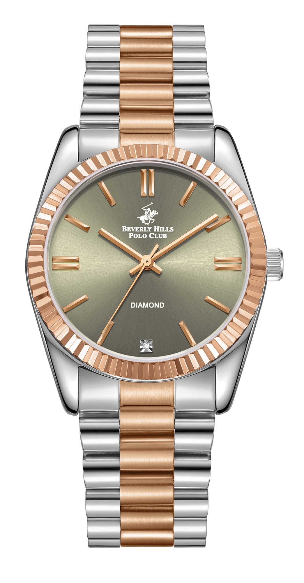 BEVERLY HILLS POLO CLUB   часы, кварцевый механизм, суперметалл с покрытием, 36 мм
