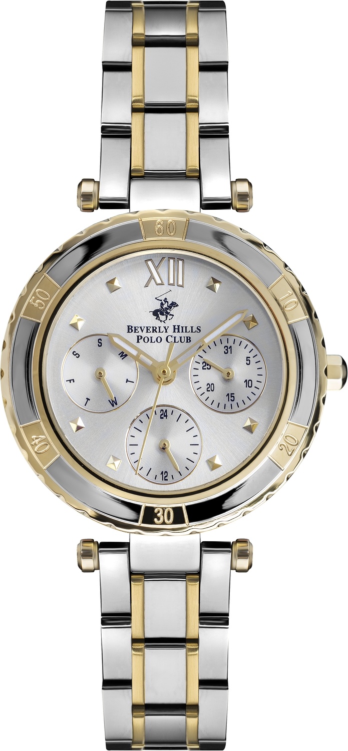 BEVERLY HILLS POLO CLUB  Женские часы, кварцевый механизм, сталь с покрытием, 34 мм