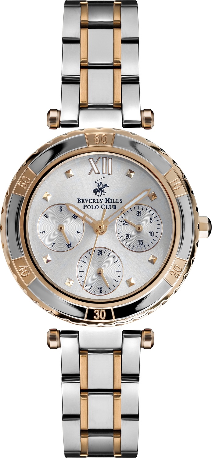 BEVERLY HILLS POLO CLUB  Женские часы, кварцевый механизм, сталь с покрытием, 34 мм