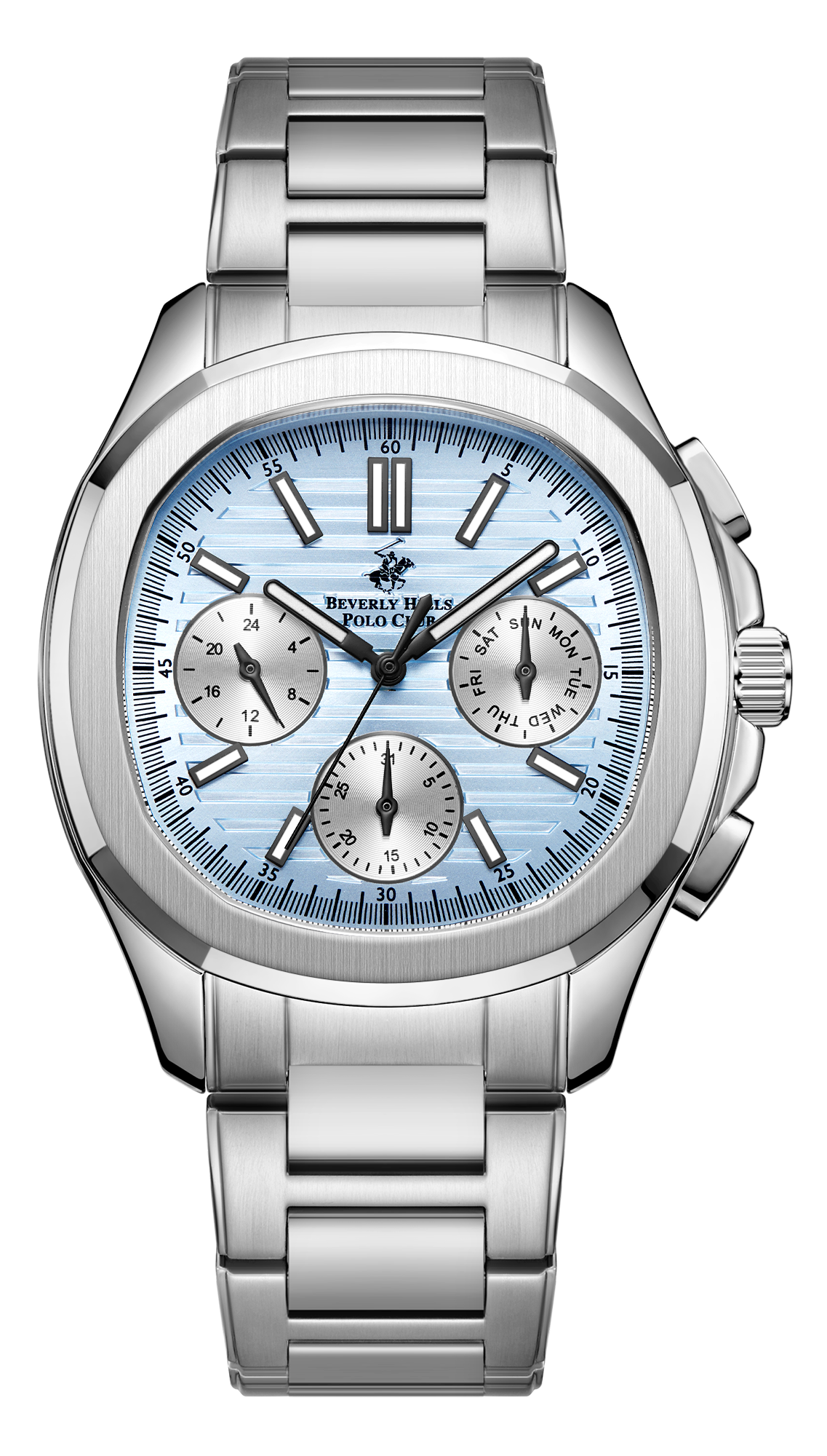 BEVERLY HILLS POLO CLUB  Мужские часы, кварцевый механизм, сталь, 42 мм