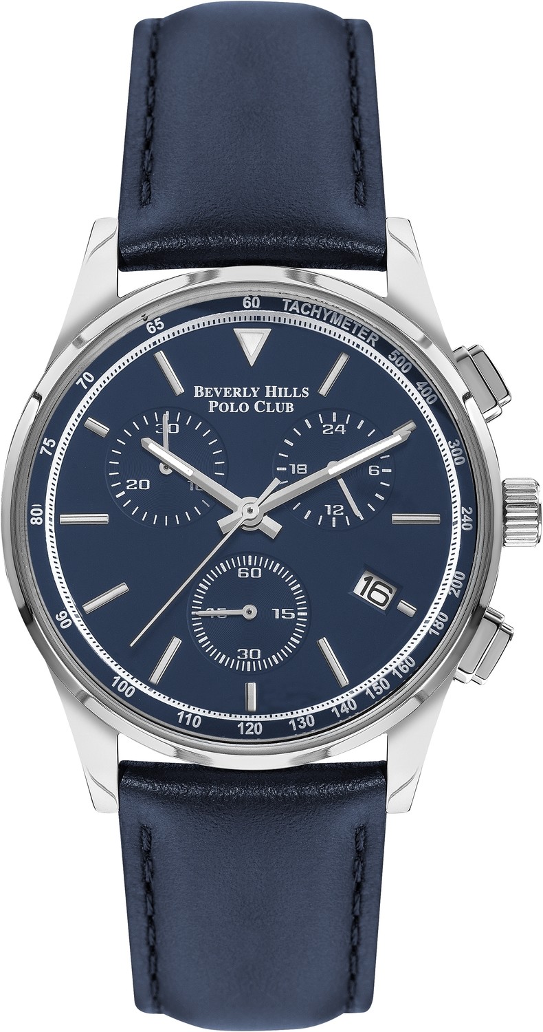 BEVERLY HILLS POLO CLUB  Мужские часы, кварцевый механизм, сталь, 43 мм