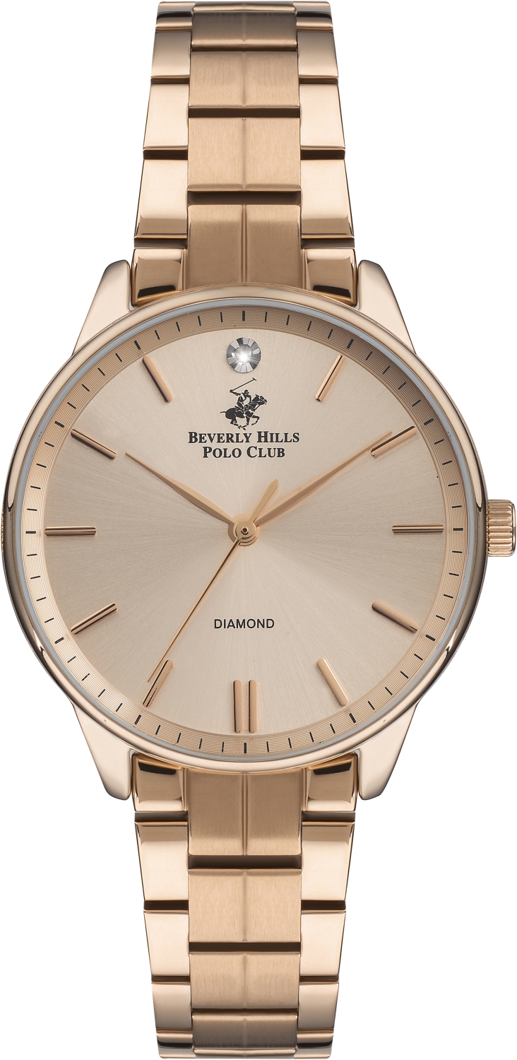 BEVERLY HILLS POLO CLUB  Женские часы, кварцевый механизм, сталь с покрытием, 34 мм